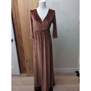 Baltic Born Velvet Maxi Dress in Rust